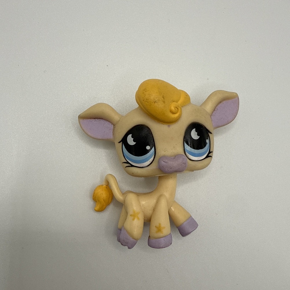 LPS Cow #927 yellow and violet / Authentic‎ Littlest Pet Shop